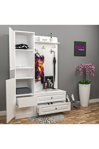Kristal Membran Portmanto Mdf Siyah