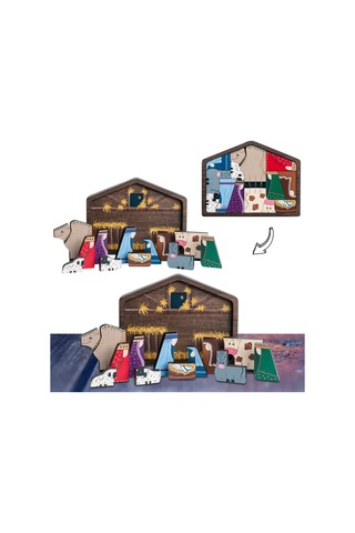 Singree Doğum Senaryosu Ahşap Puzzle, 20x15cm Renkli, Ev Dekorasyonu, Zeka Geliştirici, İki Boyutlu Ahşap Oyuncağı