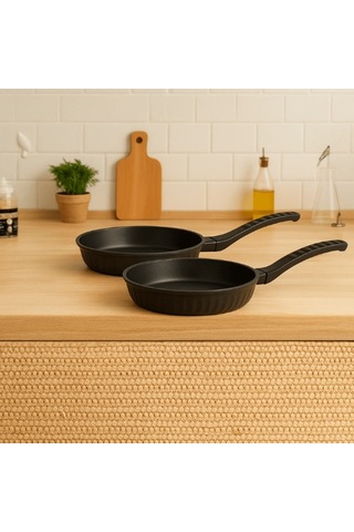 Yakut İkili Döküm Tava 20 - 24 Cm Siyah