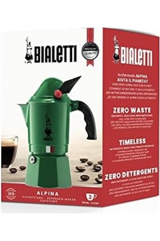 2762 Moka Express Alpina Dağ Avcıları Korpları Espresso Pişirici, Alüminyum, Yeşil
