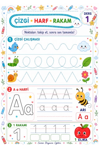 Çizgiden Sayılara Yaz-sil Etkinlik Kitabım Aktivite Ve Etkinlikler