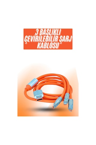 Çoklu Şarj Kablosu Usb Type-c İos Uyumlu 120w Hızlı Şarj Kablosu 59365716