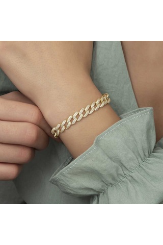 Gümüş Gold Taşlı Gurmet Bayan Gümüş Bileklik 05910384
