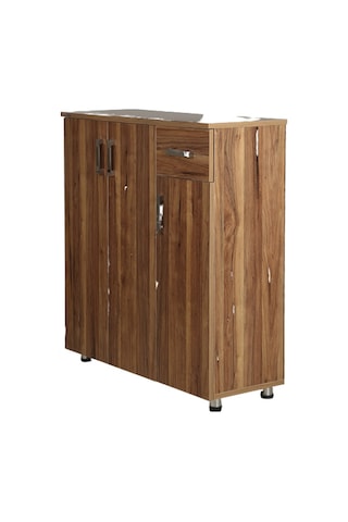 Ayakkabılık Çok Amaç Model Parlak CEVİZ Hard suntalem Demonte 5raf 1çekmece El Yapım Ceviz