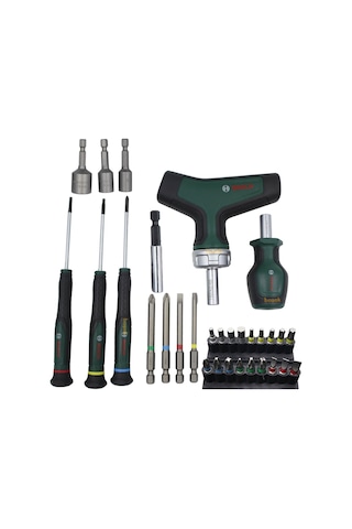 Bosch 31 Parça T Saplı Bits Uyumlu Cırcırlı Ve Klemens Tornavida Seti 1600a039hx