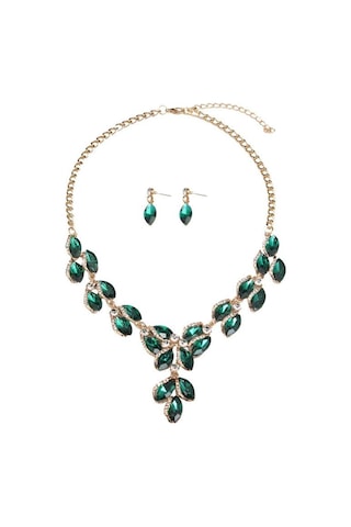 Kristal Değerli Taş Köprücük Kemiği Kısa Kolye Küpe Takı Seti Moda Kadın Aksesuarları Beyaz