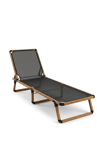 Missidea Alüminyum Katlanır Ve Taşınır Şezlong Teak+antrasit