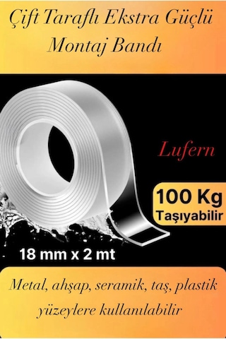 Dayanıklı Çift Taraflı İz Bırakmaz Şeffaf Çok Amaçlı Tamir Silikon Bant Güçlü Montaj 18mm X 2mt Diğer