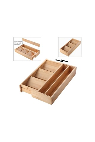 Ayarlanabilir Bambu Kaşıklık Ve Çekmece İçi Organizer - 5-7 Bölmeli Genişleyebilir Çatal Bıçak Düzenleyici Çok Renkli