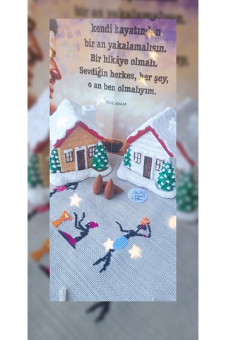 Karlı Dağ Evi Tasarım El Yapımı Dekoratif Mumluk Ve Tütsülük Yılbaşı Konsept Obje