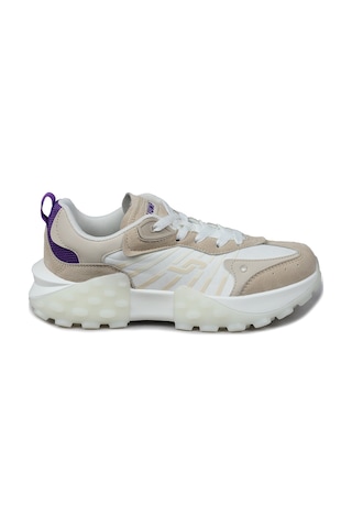 Jump 29092 Beyaz - Bej Kadın Sneaker Günlük Spor Ayakkabı Beyaz - Bej - Mor