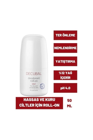 Decubal Koltuk Altı Terleme Kuru Ve Hassas Ciltler Için Deodorant Roll-on 50 ML