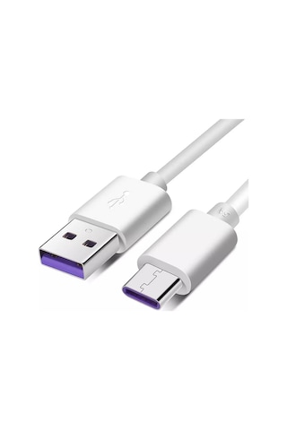 5a Type-c Usb Kablo 1 Mt. Beyaz 25w Hızlı Şarj 40mb/s Data Aktarım Telefon Tablet Adaptör Pc Type C