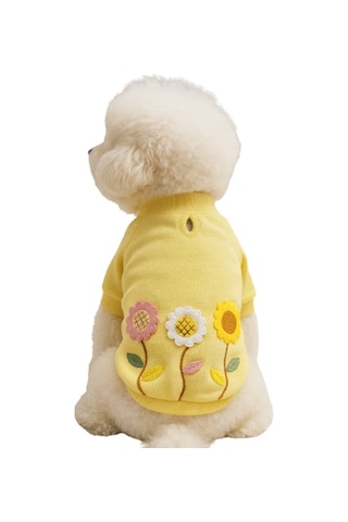 Gedyco Daisy Yellow İçi Polarlı Küçük Irk Köpek Sweatshirtü