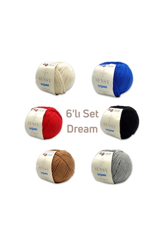Sensy Orijeans Dream 6 Adet 50gr Baby Soft Cotton Amigurumi Ve Punch Ipi