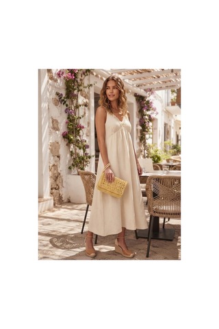 Myzumax El Örmesi Kadın Kağıt İp Portföy Çanta - 2 Bölmeli Mıknatıslı Bilek Askılı Bohem Clutch Sarı