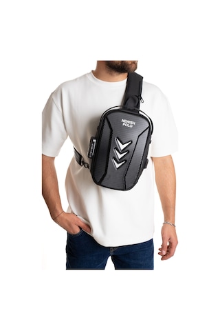Newish Polo Erkek Şifreli Kilitli Su Geçirmez Sling Bag 404 Çapraz Omuz Ve Sırt Çantası - New404 Siyah