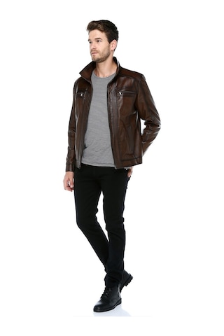 Dericlub E1034 Gerçek Deri Erkek Mont Camel Antik Camel