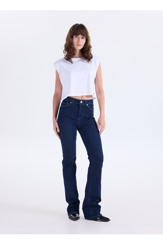 Fabrika Lacivert Kadın Flare Denim Pantolon F5wl-pnt0193 Koyu İndigo