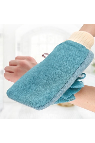 Homyl Kadın Erkek Eksfoliye Edici Banyo Eldiveni Duş Cilt Mavi