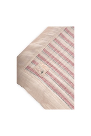 Kalın Biyeli Çift Kat Ham Battaniye 85x90 Cm Mint Yeşili-gül Kurusu Mint