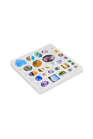 Novahub 31 Parça Renkli Silikon Reçine Kalıpları, Kolye Takı Kalıpları, Dıy Takı Yapımı Kit, Kristal El Sanatları Çok Renkli