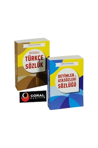 T.D.K. Uyumlu Ortaokul Türkçe Sözlük Deyimler ve Atasözleri Sözlüğü Seti - 2 Kitap Takım - Coral Dağıtım