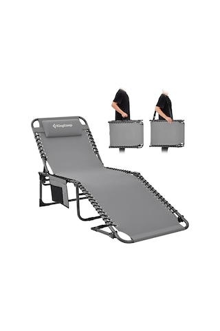 Kingcamp Berlin Classic Comfort Lounge 5 Kademeli Katlanır Şezlong Grey Gri