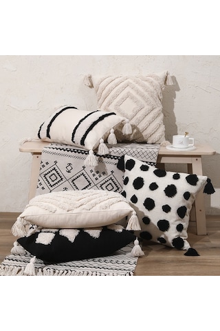 Wezone Nordik Bohemya Tarzı Tüy Dolu Yastık, Ofis/koltuk/hotel Dekoru, 45x45cm, Toplu Alışveriş Seçeneği Diğer