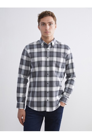 Lcwaıkıkı Classic Siyah Regular Fit Uzun Kollu Ekose Erkek Gömlek