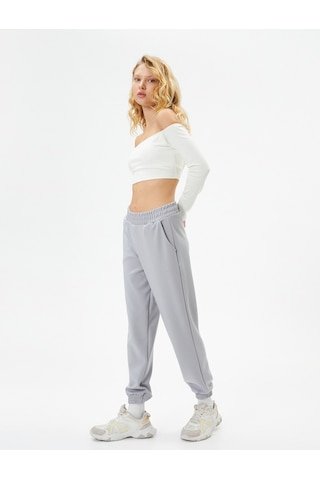 Koton Jogger Spor Eşofman Altı Yüksek Bel Cepli Modal Kumaş Yumuşak Tuşe Dokulu Gri 4sak40011nk 4SAK40011NK033 Gri