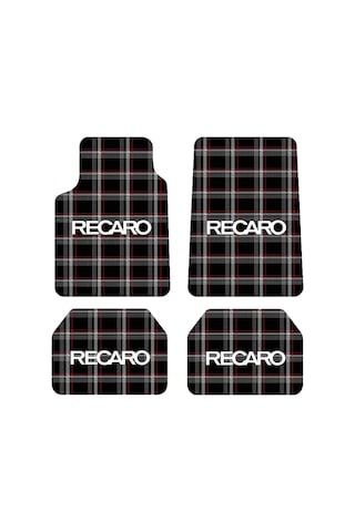 Oem Recaro Ekose Tasarımlı Dijital Baskılı 4 Parça Üniversal Halı Paspas Seti
