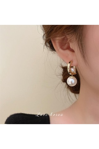 14k Altın Kaplama D Harfi İnci Kore Yeni Moda Takı Küpe Önce Sonra Zarif Kadın Günlük Çok Yönlü Aksesuarlar Çok Renkli