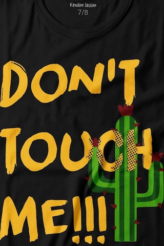 Kendim Seçtim Don't Touch Me Kaktüs Baskılı Tişört Çocuk T-shirt 001