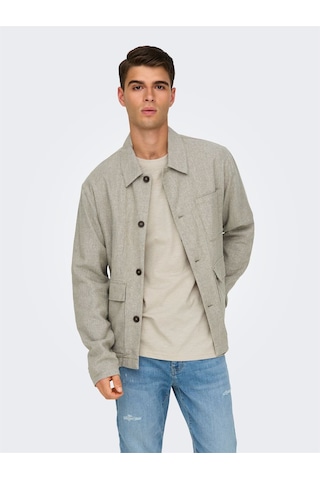 Only & Sons Onskane Lınen Mıx Casual 0245 Jacket Erkek Bej Ceket - Os22031579 Bej