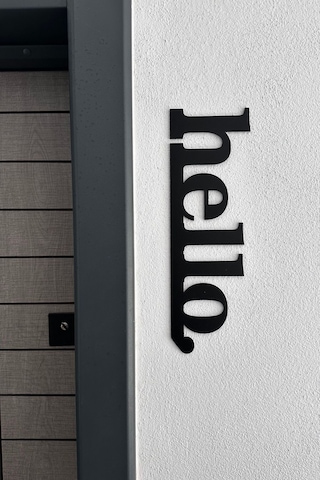 Hello Ahşap Duvar Yazısı Duvar Dekor