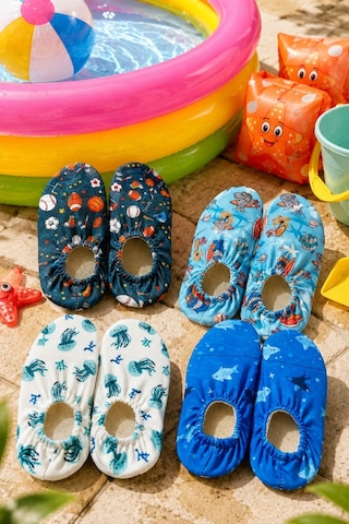 Muggo Baby Kaymaz Tabanlı Unisex Bebek Çocuk Deniz Ayakkabısı Ve Havuz Patiği Mavi