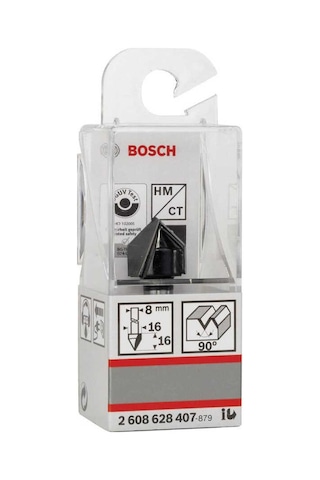 Bosch Standard Seri Ahşap İçin Çift Oluklu Sert Metal V-Kanal 8x16x45 MM Freze - 2608628407