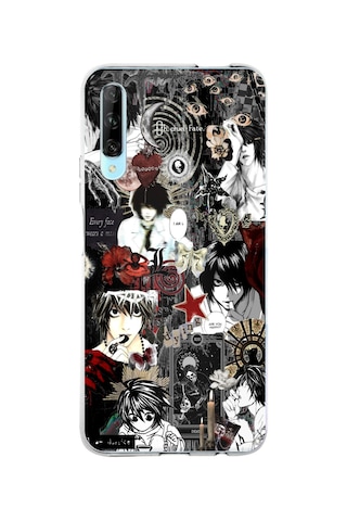 Huawei P Smart Pro Uyumlu Death Note Kolaj Tasarımlı Baskılı Silikon Kılıf