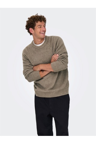 Only & Sons Onsdale Rlx Ls Raglan Knıt Erkek Gray Kazak - 22035118 Gri