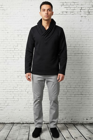Black Steel Şal Yaka Casual Erkek Sweatshırt Siyah