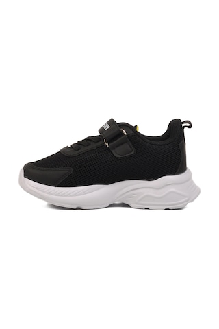 Siyah Sarı Fileli Cırtlı Unisex Çocuk Spor Ayakkabı Ruffon P Siyah-Sarı