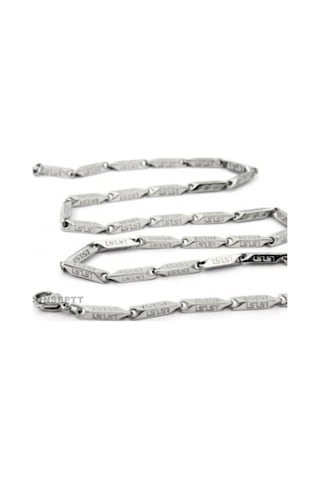 Erkek Çelik Zincir Dıesek Greek Desenli 3 Ml Kolye Gümüş Renk (185790746) Beyaz