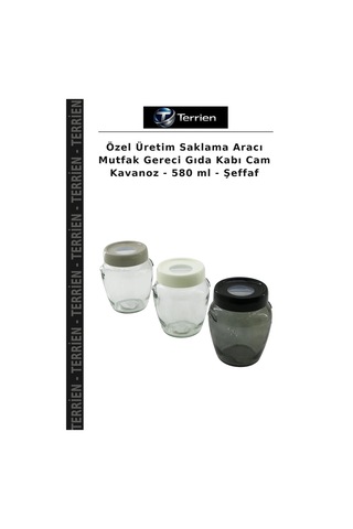 Özel Üretim Saklama Aracı Mutfak Gereci Gıda Kabı Cam Kavanoz - 580 Ml - Şeffaf Çok Renkli
