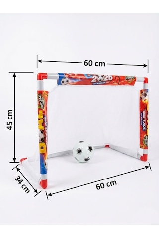 Mini Futbol Kalesi Seti 60cm Türkiye 2026 Dünya Kupası Temalı Hafif Taşınabilir Oyuncak Fileli Kale