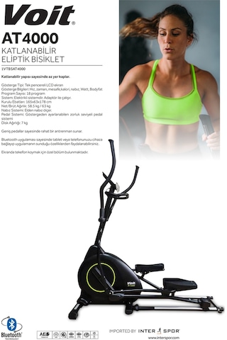 Voit At4000 Katlanabilir Eliptik Bisiklet Siyah