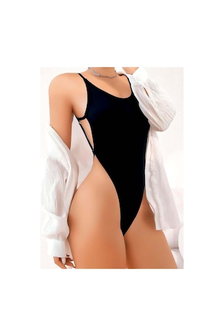 Ang Butik Closet Sırt Dekolteli Çekici Body Siyah