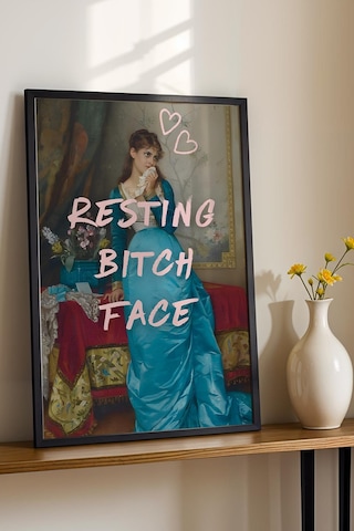 Auguste Toulmouche The Letter Çerçeveli Tablo Resting Bitch Face Arkadaşa Komik Hediye Altered Art