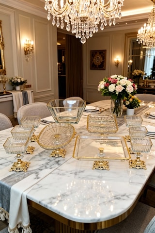 Elta Collection Assa Bazaar 10 Parça Gold Metal Ayaklı Sunum Seti Altın