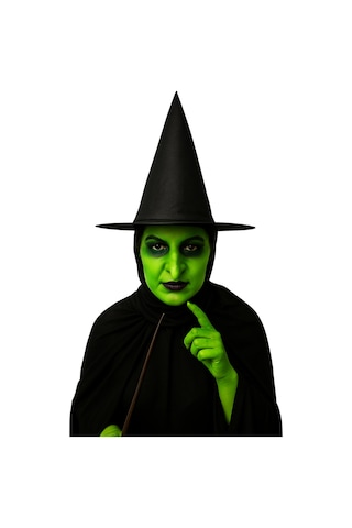 Halloween Cadılar Bayramı Cadı Makyaj Seti 6 Parça 3 Renk Far Paleti, Cadı Burnu, 2 Kalem, Sünger, Fırça Set Diğer